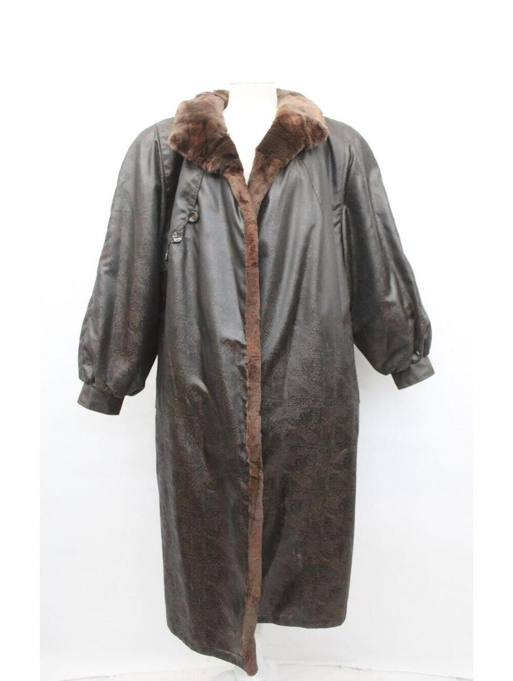 Scrap Item: Sheared Muskrat Fur Lined Raincoat Coat Jacket Arts & Crafts